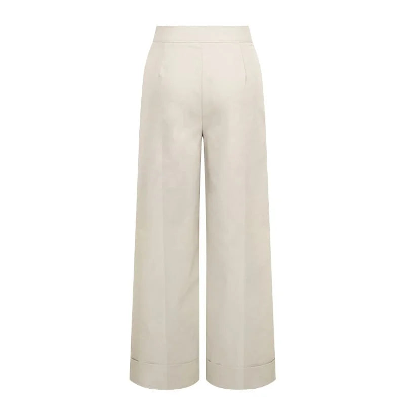 Pantalon large taille haute pour femme- Style décontracté Saison Printemps/Été/Automne