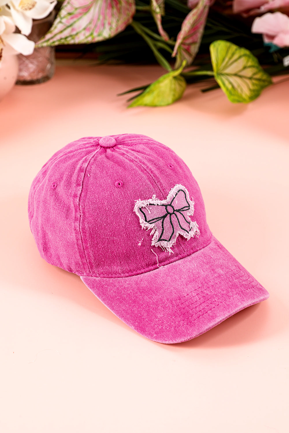 Elegant Pink Red Patchwork Baseball Cap