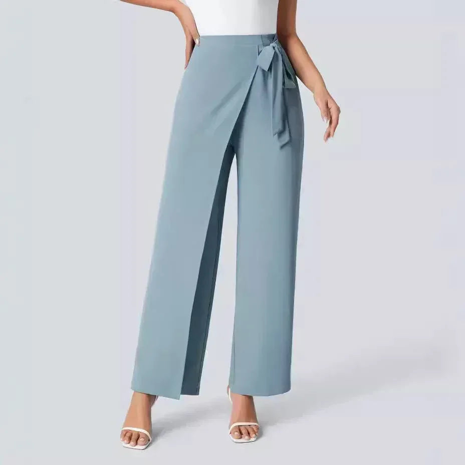 1 Pantalon pour femme style élégant à jambes larges Bleu ciel L