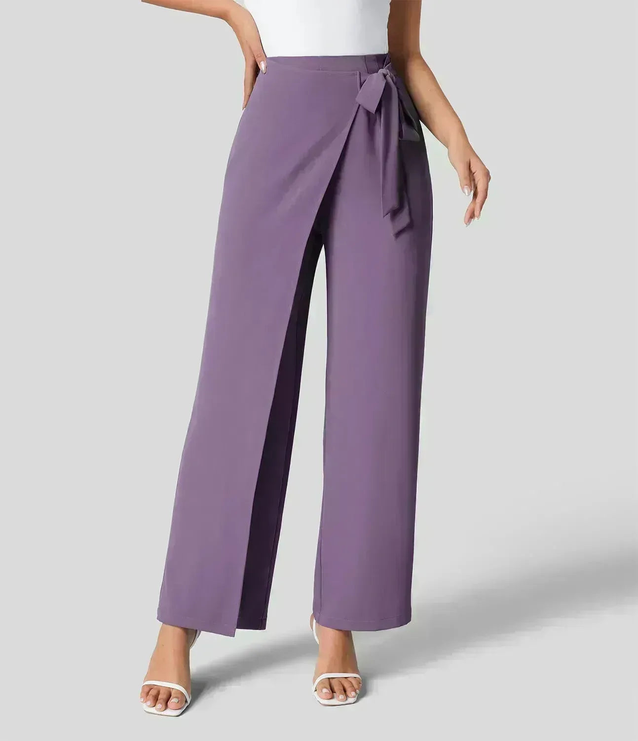 1 Pantalon pour femme style élégant à jambes larges Violet XL