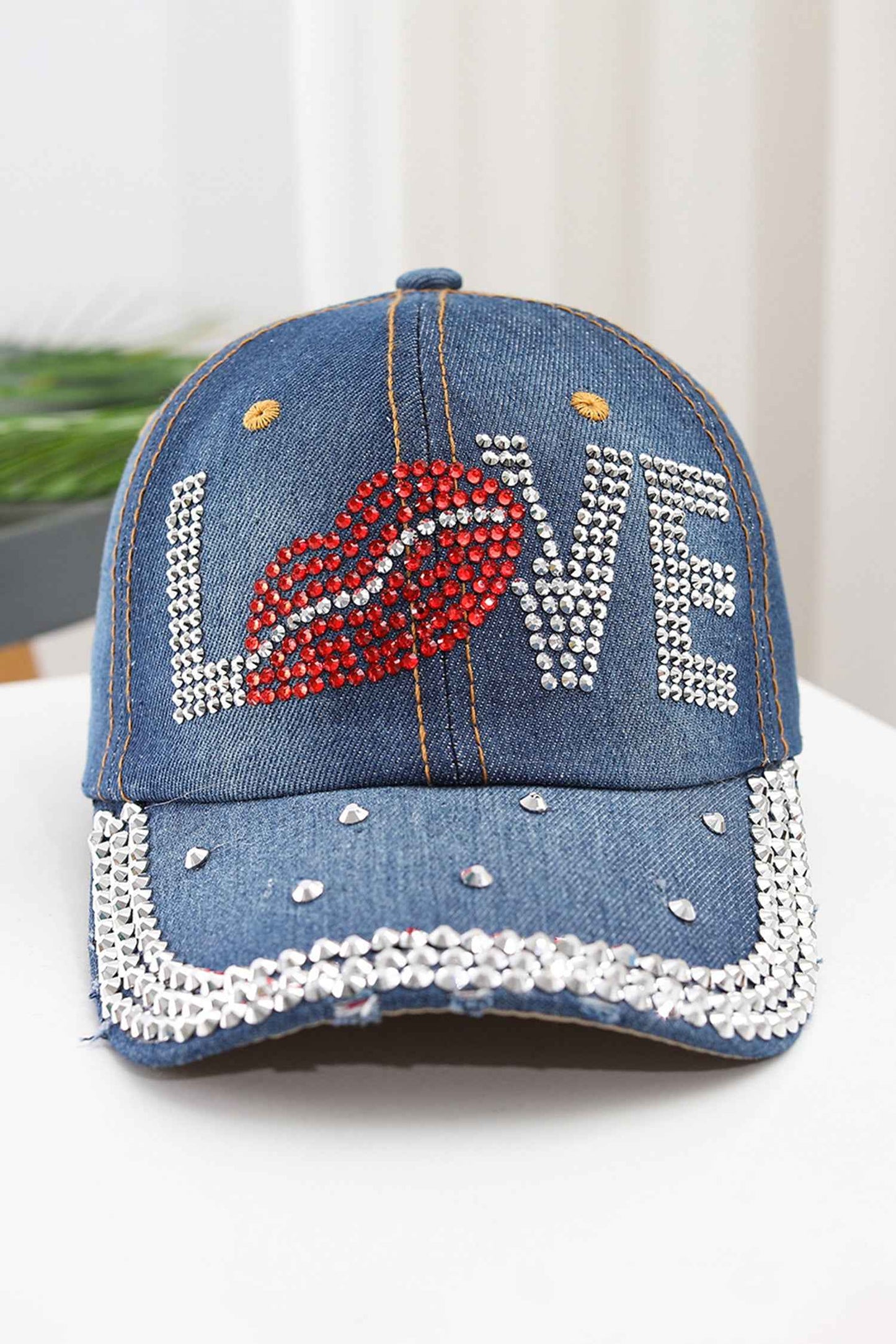 Casquette en Denim Chic Incontournable avec Strass