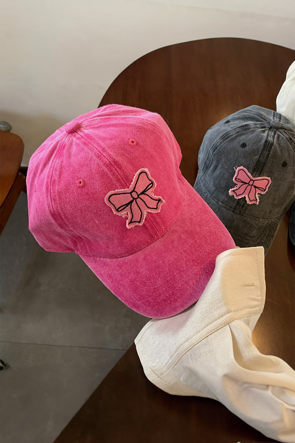 Elegant Pink Red Patchwork Baseball Cap