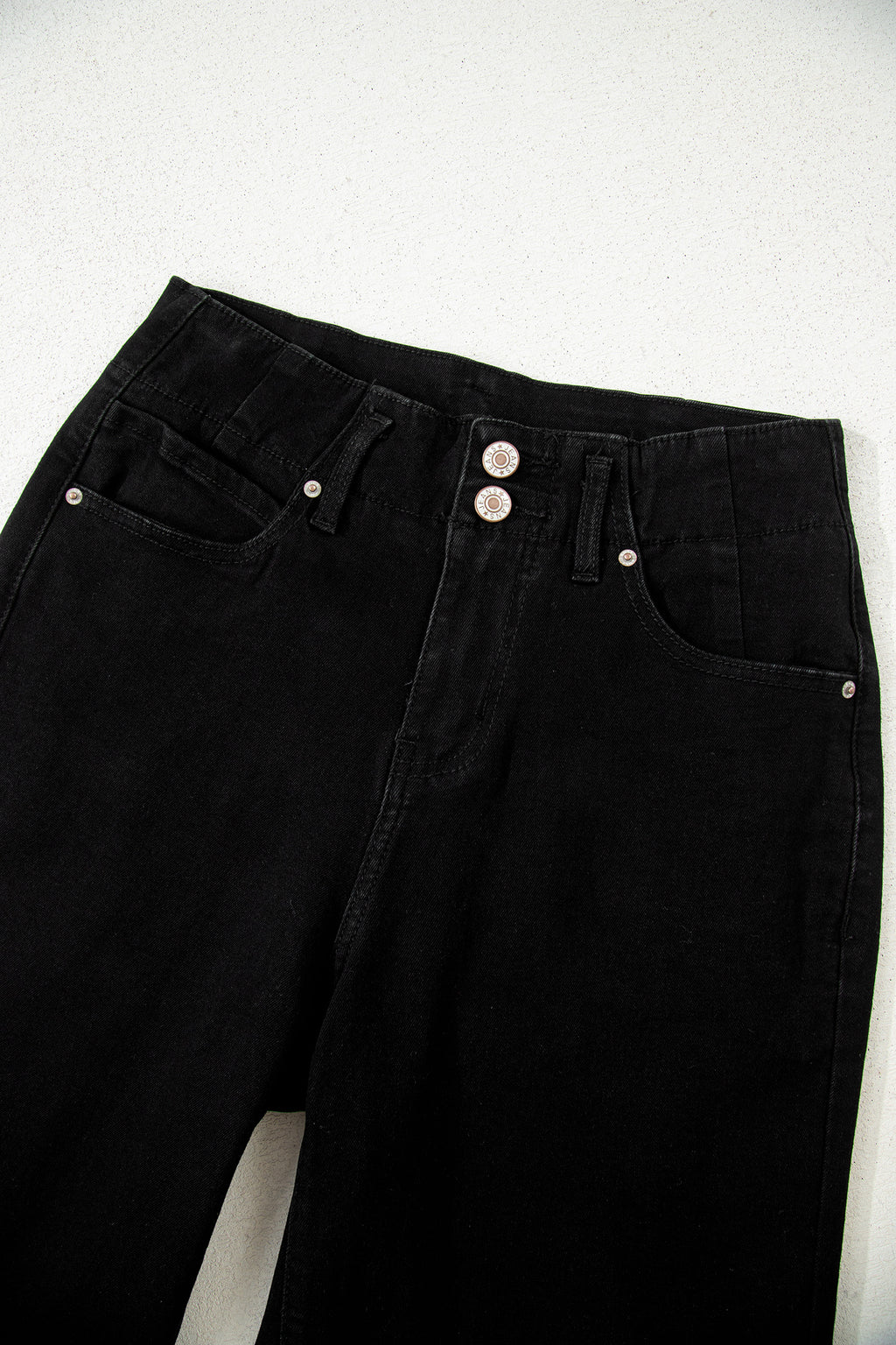 Jean Large Taille Haute Double Bouton – 4 Coloris