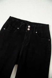 Jean Large Taille Haute Double Bouton – 4 Coloris