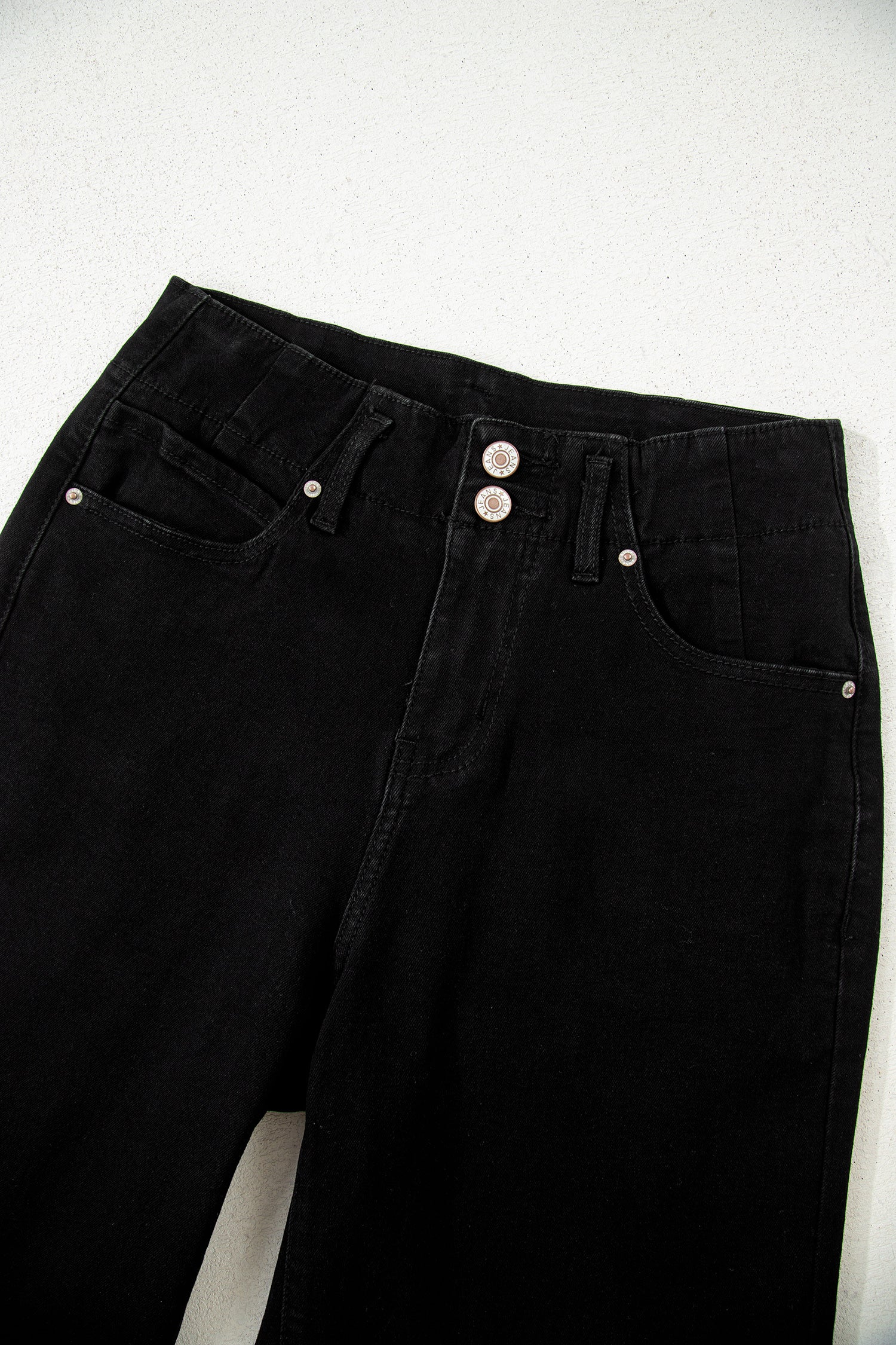Jean Large Taille Haute Double Bouton – 4 Coloris