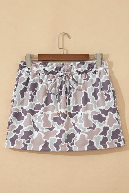 Jupe femme tendance Incontournable avec taille élastique et imprimé camouflage