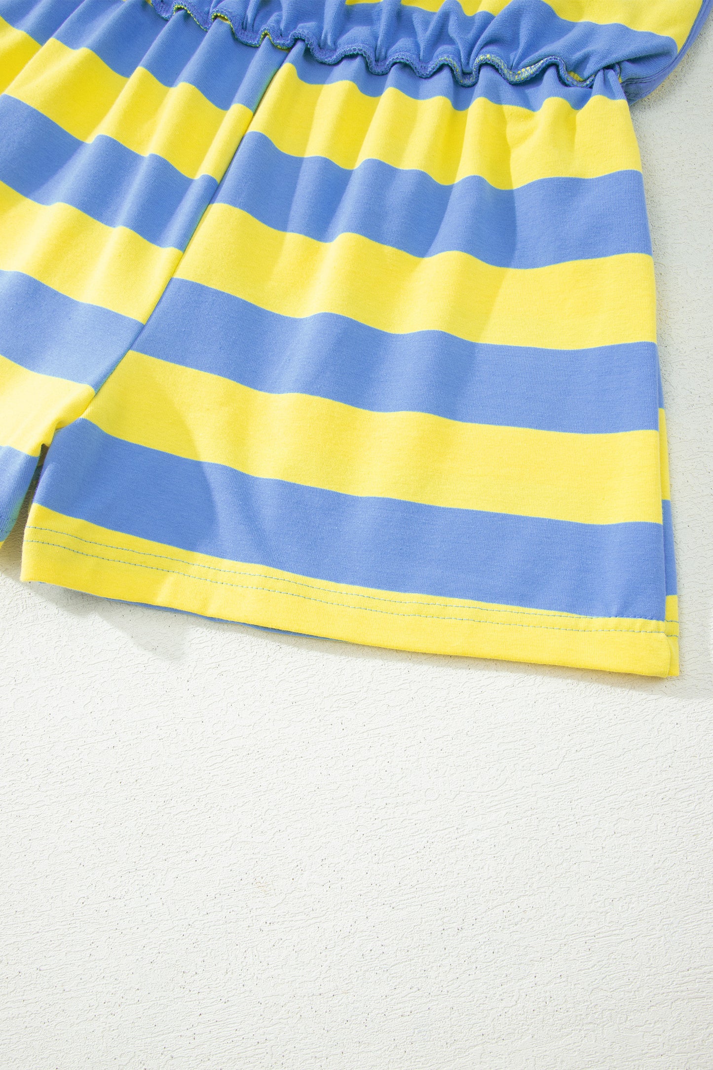 Yellow striped 2-piece athletic set for summer