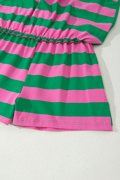 Yellow striped 2-piece athletic set for summer