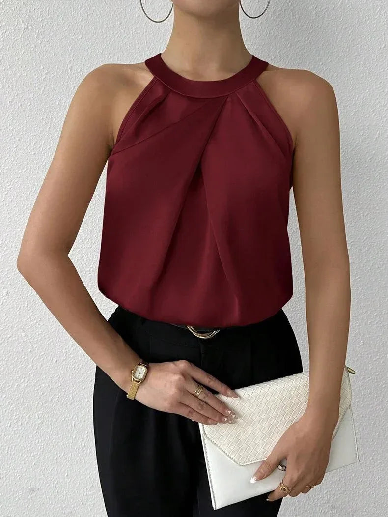 1 Chemisier en satin élégant, pour la saison estivale Confort et raffinement