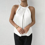 1 Chemisier en satin élégant, pour la saison estivale Confort et raffinement Apricot