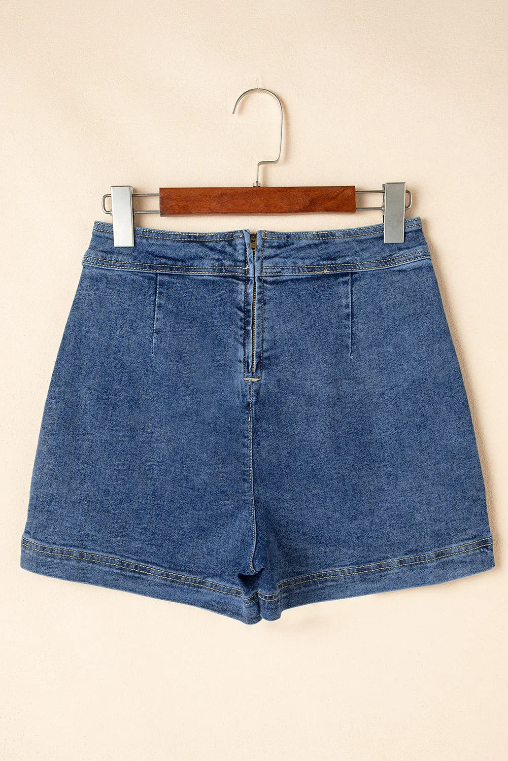 Jupe-Short Denim Bleu Femme - Skort Effet Enroulé 2-en-1 - Oléna-Fashion