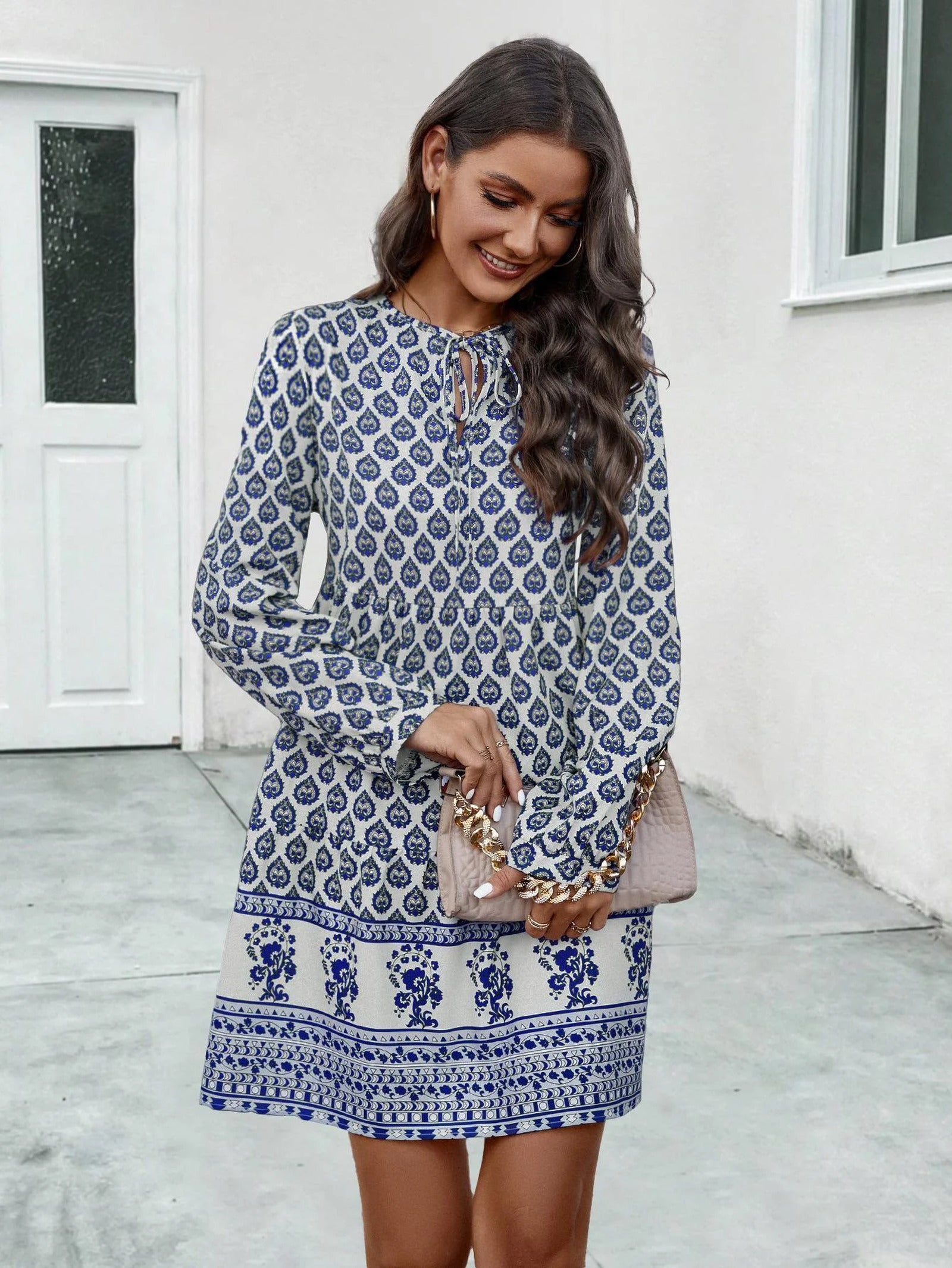 Robe imprimée - tendance printemps-automne élégant