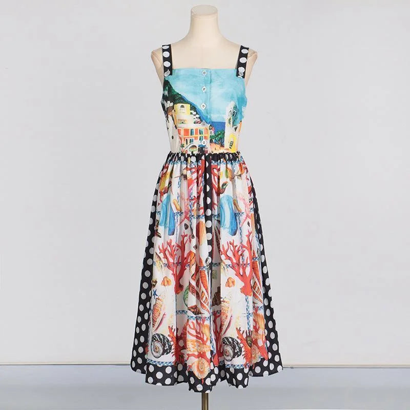 Robe camisole sans manches pour vacances en bord de mer - Style élégant et coupe slim