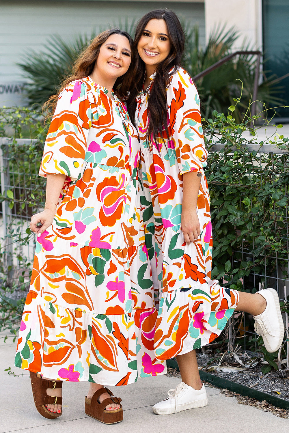 Robe longue grande taille Élégante imprimé floral