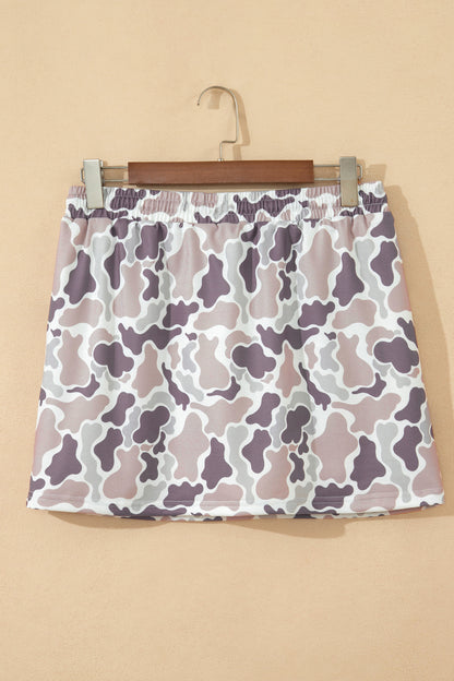 Jupe femme tendance Incontournable avec taille élastique et imprimé camouflage