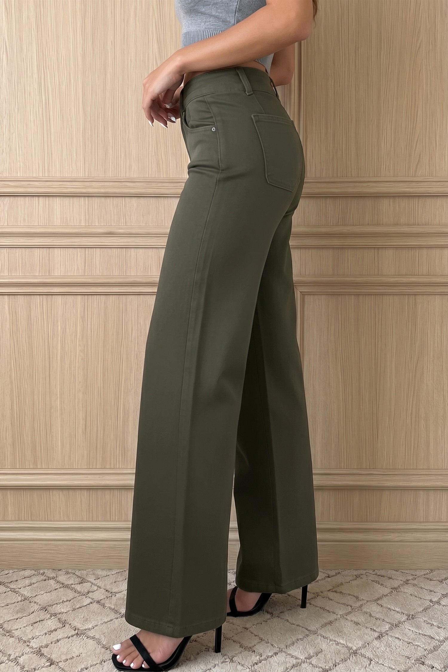 Jean Large Taille Haute Double Bouton – 4 Coloris