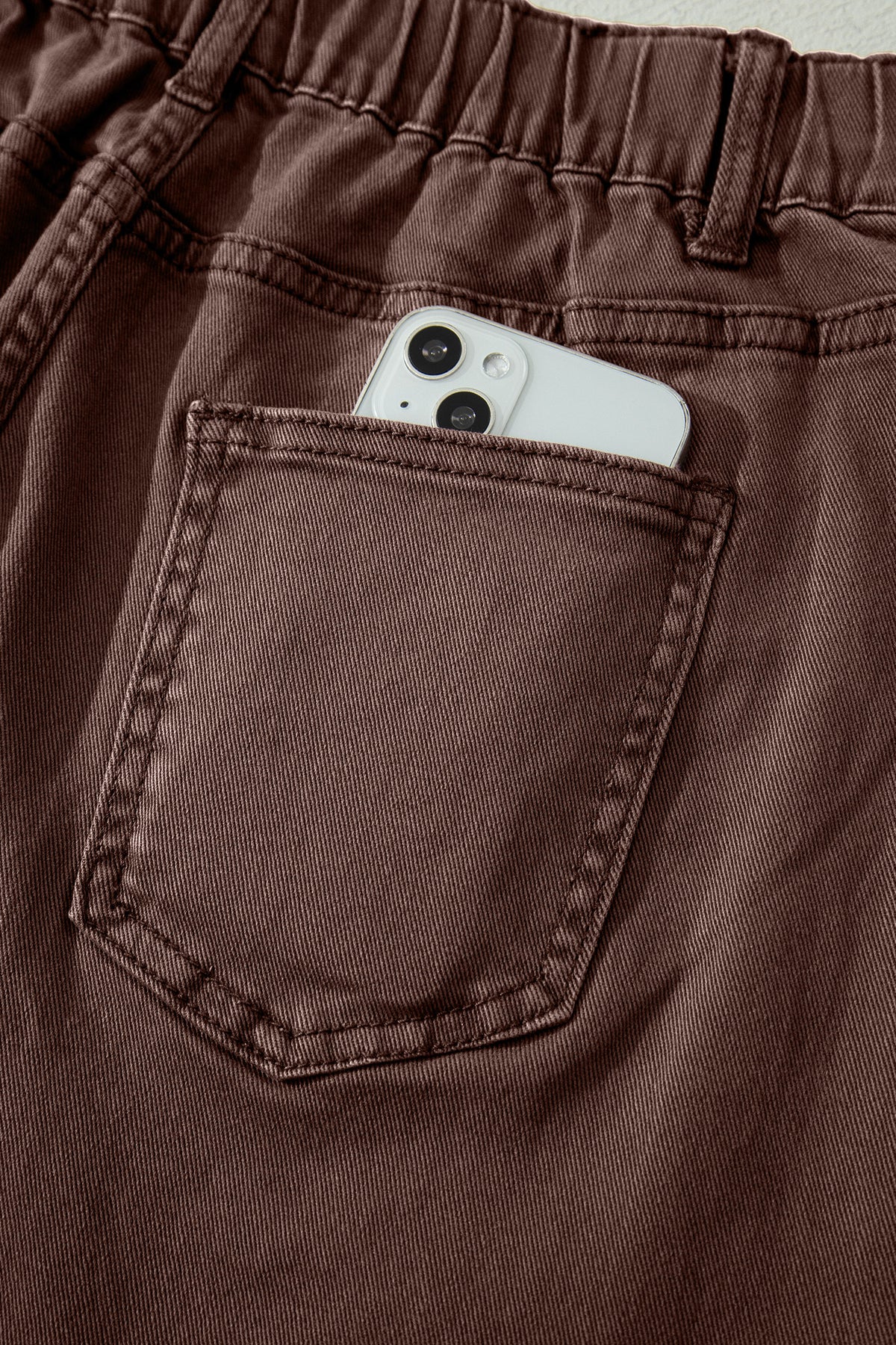 Jean Barrel Bleu Clair à Poches Plaquées Carrées – Longueur Cheville