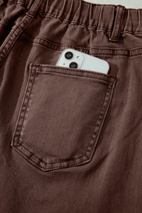 Jean Barrel Bleu Clair à Poches Plaquées Carrées – Longueur Cheville