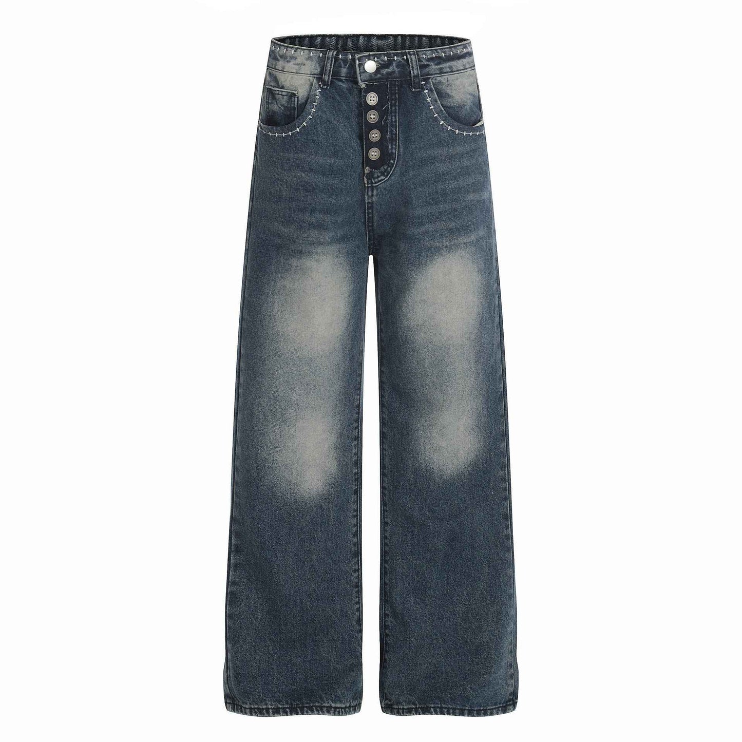 Jean Femme Broderie Rétro Taille Mi-Haute – Élégant