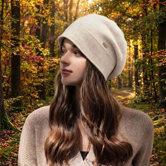 Béret d'hiver femme en laine mélangée, uni, doux et chaud