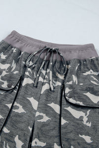Jogger Camouflage Ceinture Contrastante et Cordon – 2 Coloris