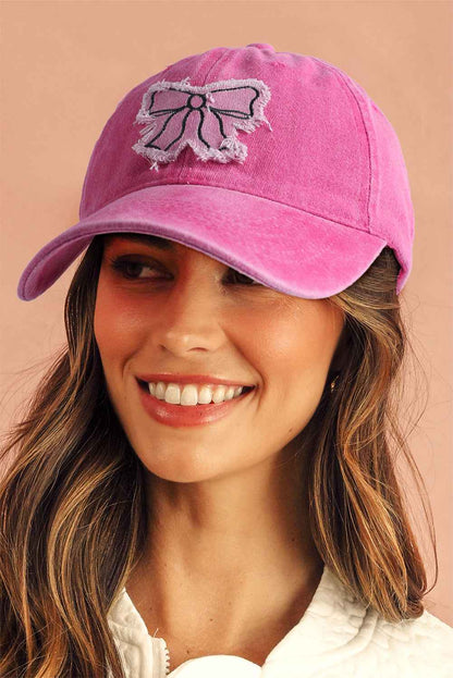 Casquette Baseball Patchwork Élégant Rose Rouge
