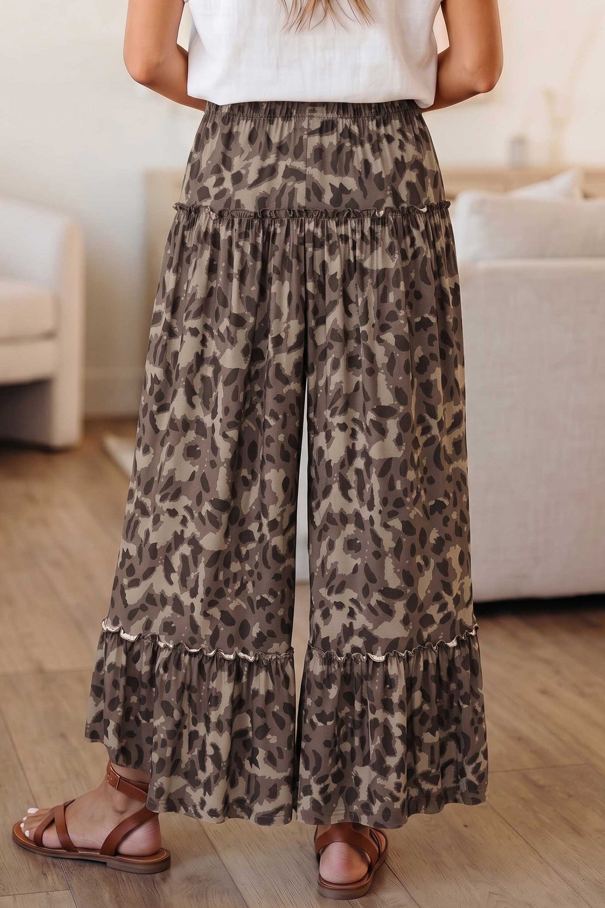 Pantalon Large Camouflage Multicolore – Coupe Wide Leg Casual