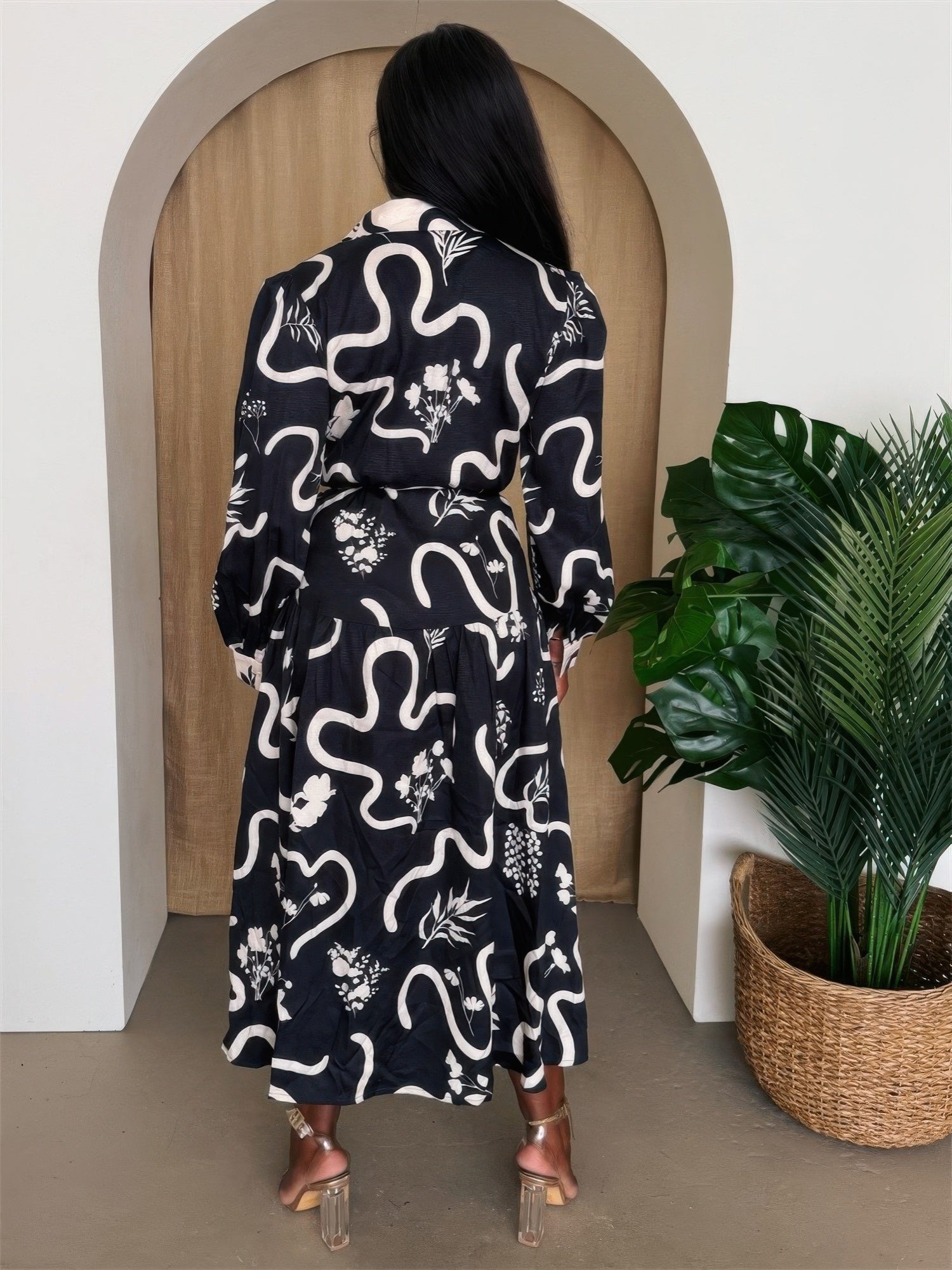 Robe Chemise Imprimée Botanique Femme – Botanic Maze by ENDLESS MOON
