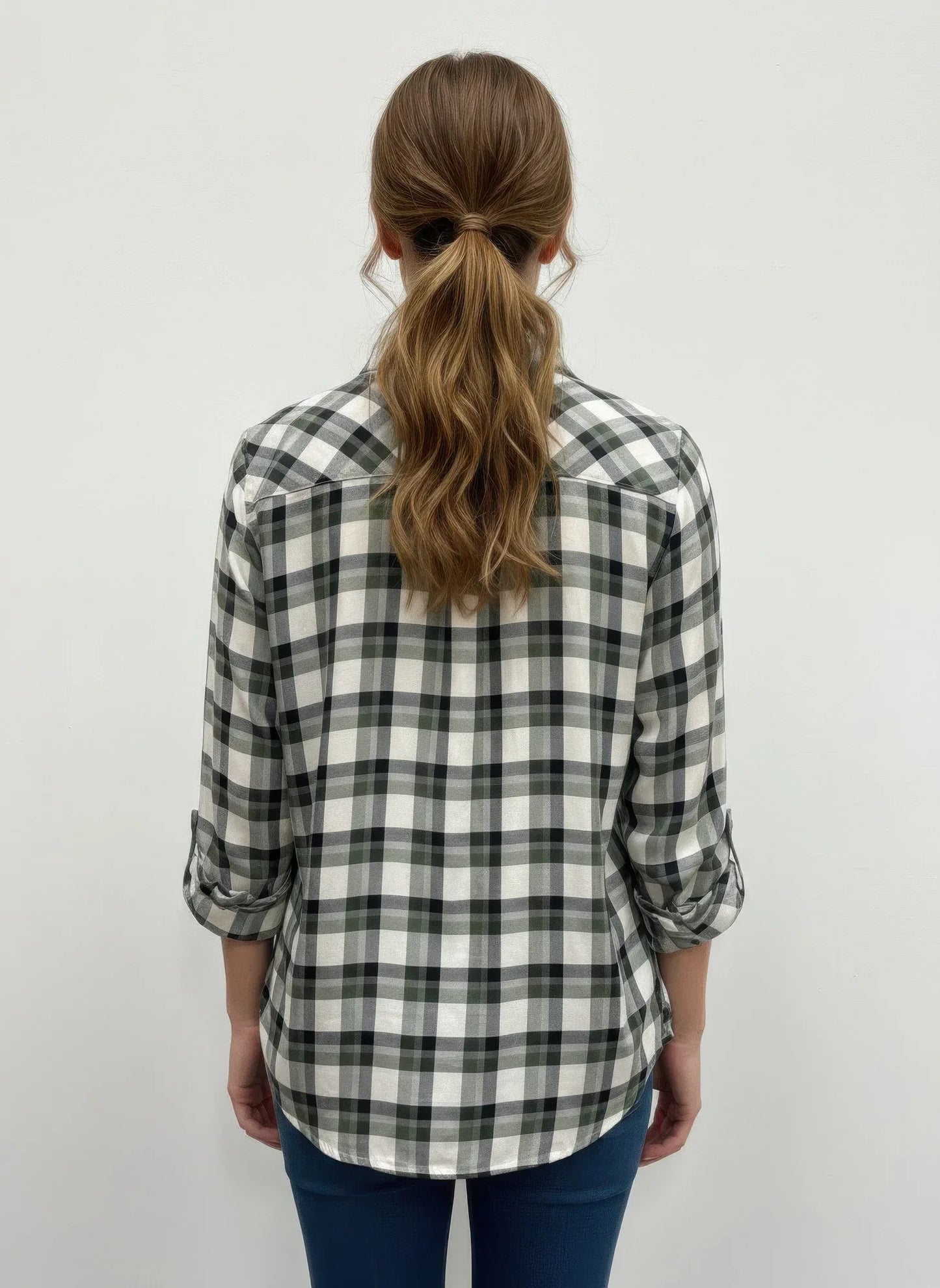 Blouse Femme Carreaux Erika - Rayonne Fluide Boutonnée - Oléna-Fashion