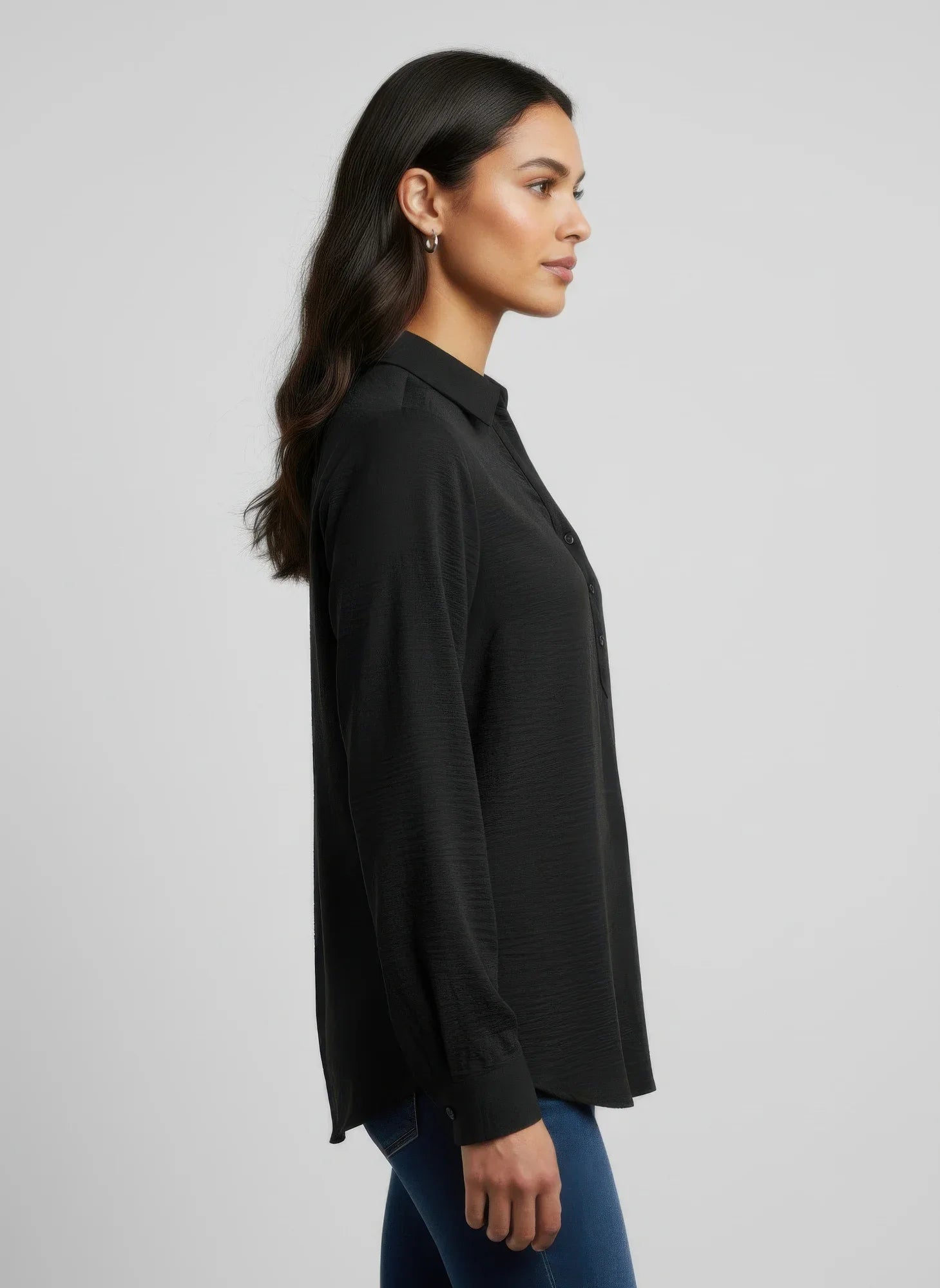 Blouse Femme Manches Longues Ninety - Col Henley Polyester - Oléna-Fashion