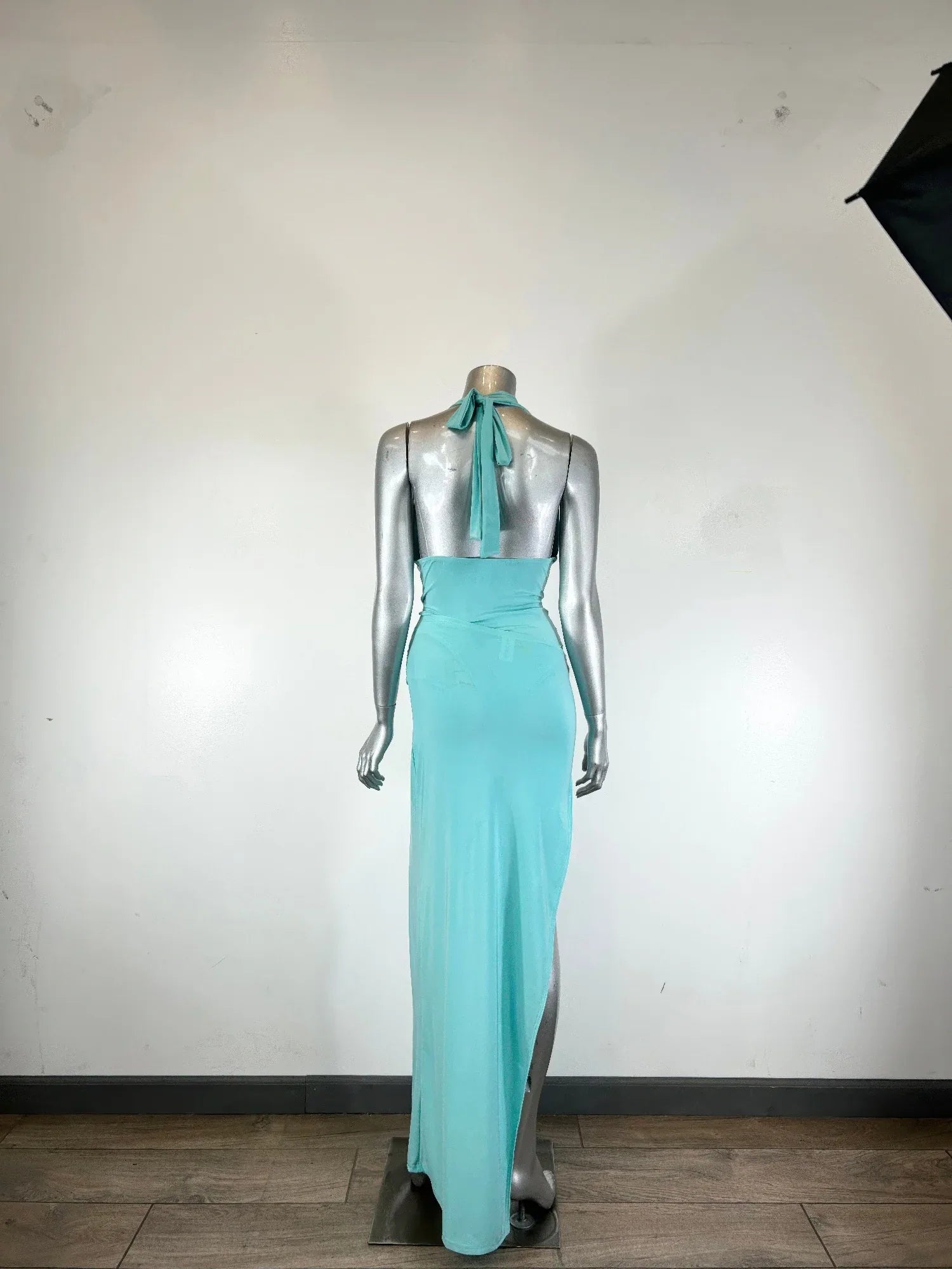 Ensemble Body Jupe Longue Aqua Col Licou – Fraîcheur Chic - Oléna-Fashion