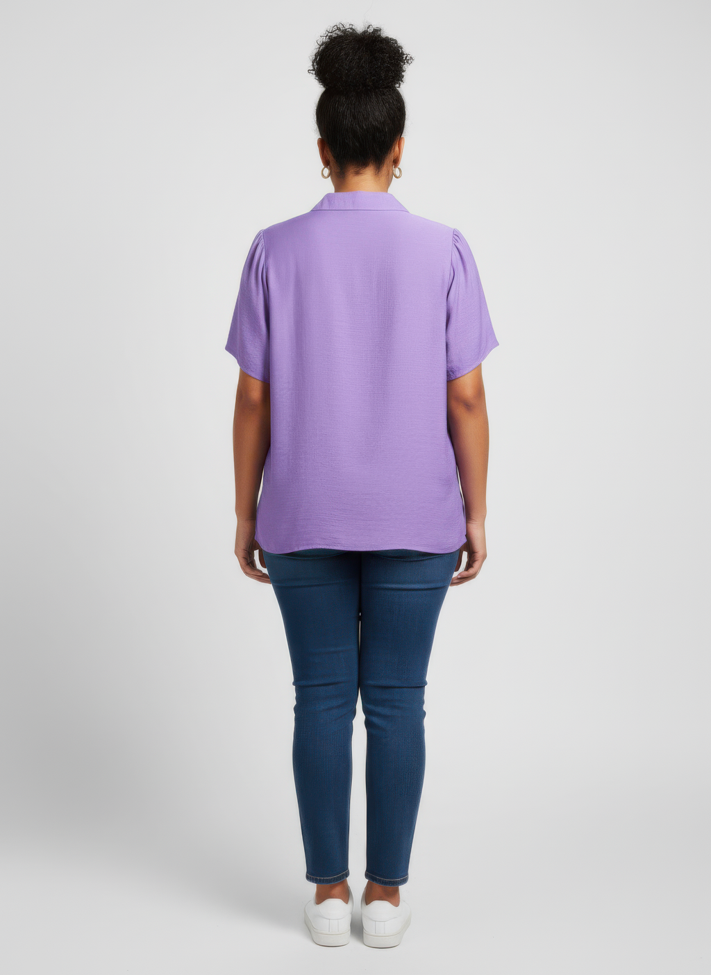 Haut violet manches courtes, dos uni
