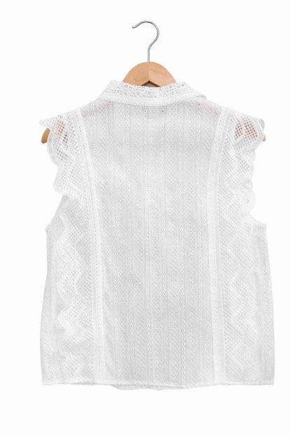 Blouse Dentelle Coton Broderie Anglaise Femme Élégante - Oléna-Fashion