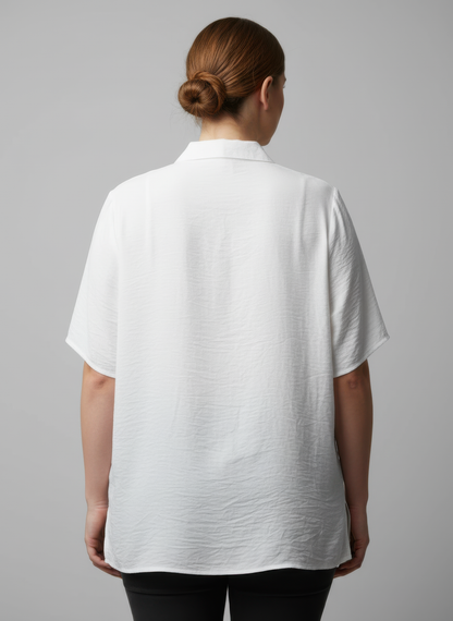Haut blanc manches courtes, dos uni