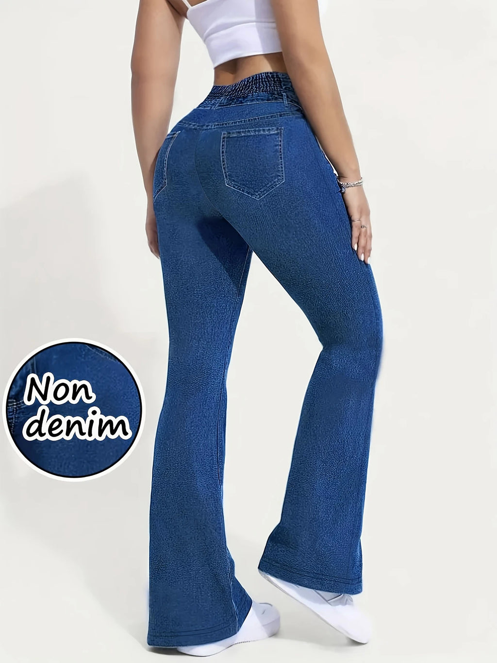 Leggings imprimés non en jean à haute élasticité pour femmes, taille haute, coupe slim, pour la gym, l'entraînement, la mode, décontractés