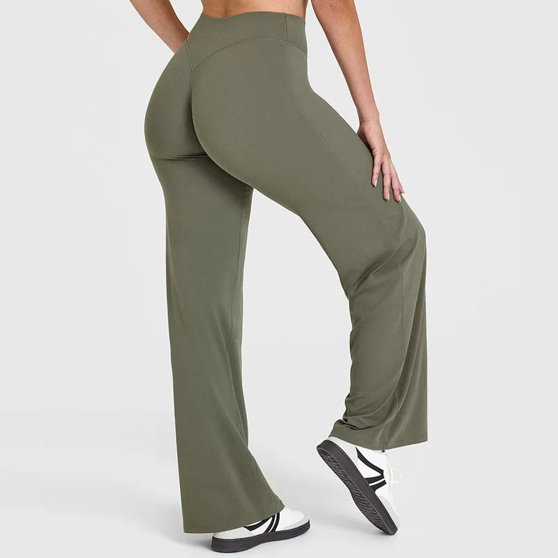 NCLAGEN Pantalon de yoga SoftMotion à jambe droite pour femme, leggings de sport taille haute, sensation seconde peau, pour la gym, le Pilates et la course à pied