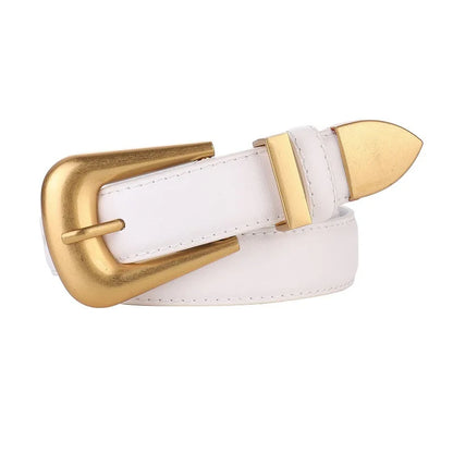 Ceinture en cuir véritable pour femme, cuir bordeaux avec structure en métal doré, mode décontractée de luxe, environnement pour robes en jean