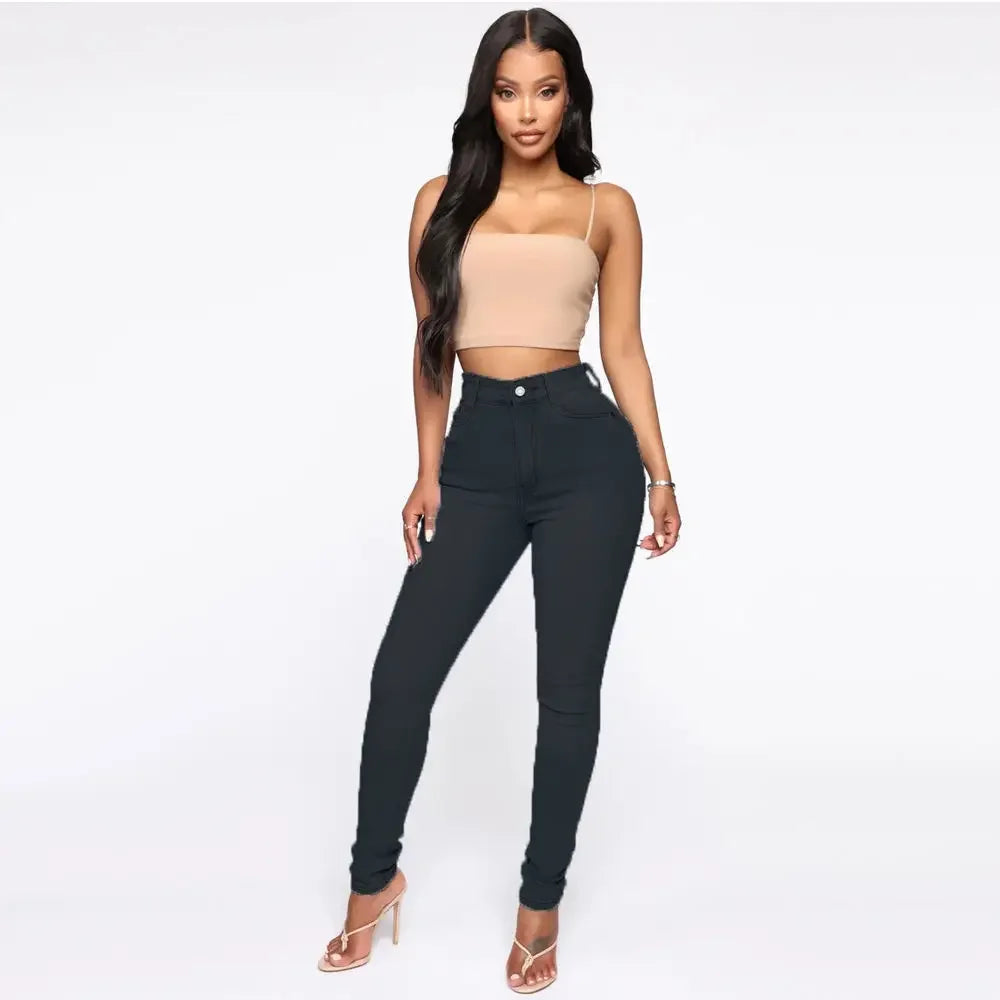Ins Style – jean amincissant taille haute pour femmes, Design de hanche pêche, mode européenne et américaine, vêtements décontractés tendance