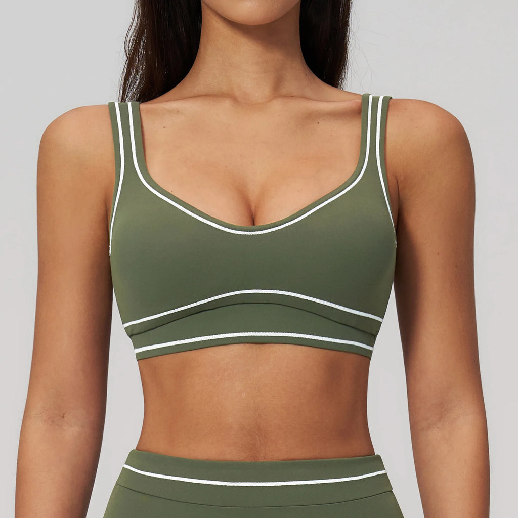 Soutien-gorge de sport sexy pour femme, brassière de yoga élastique antichoc, haut de course, entraînement de gym, sous-vêtement de sport push-up, dos nu, respirant, crop top