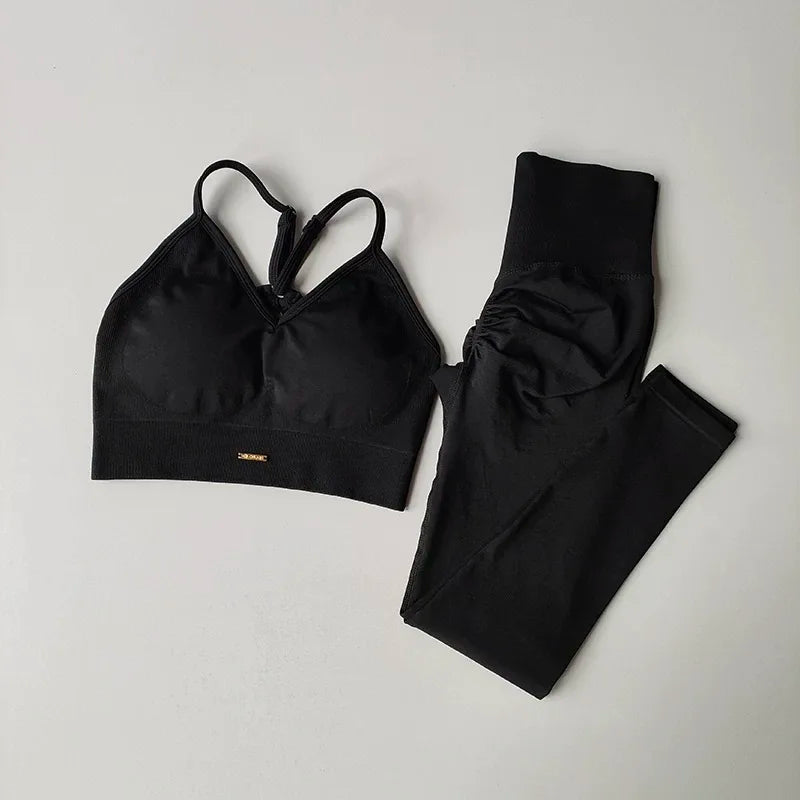 Ensemble Sport Femme Taille Haute Push-Up – Brassière & Legging