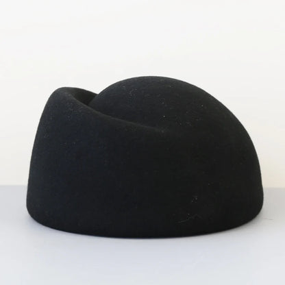 Chapeau Fedora en feutre à calotte rigide vintage pour femmes, 100% laine, béret plat, chapeau de mariage, fascinateur, chapeau de cocktail classique, chapeau pillbox