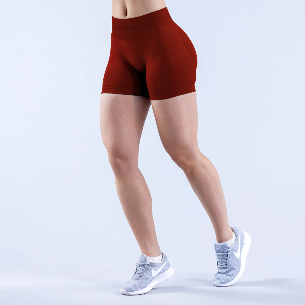Shorts de yoga pour femmes, sans couture, taille haute, séchage rapide, haute élasticité, effet push-up, color block, pour la gym, le fitness et la course à pied
