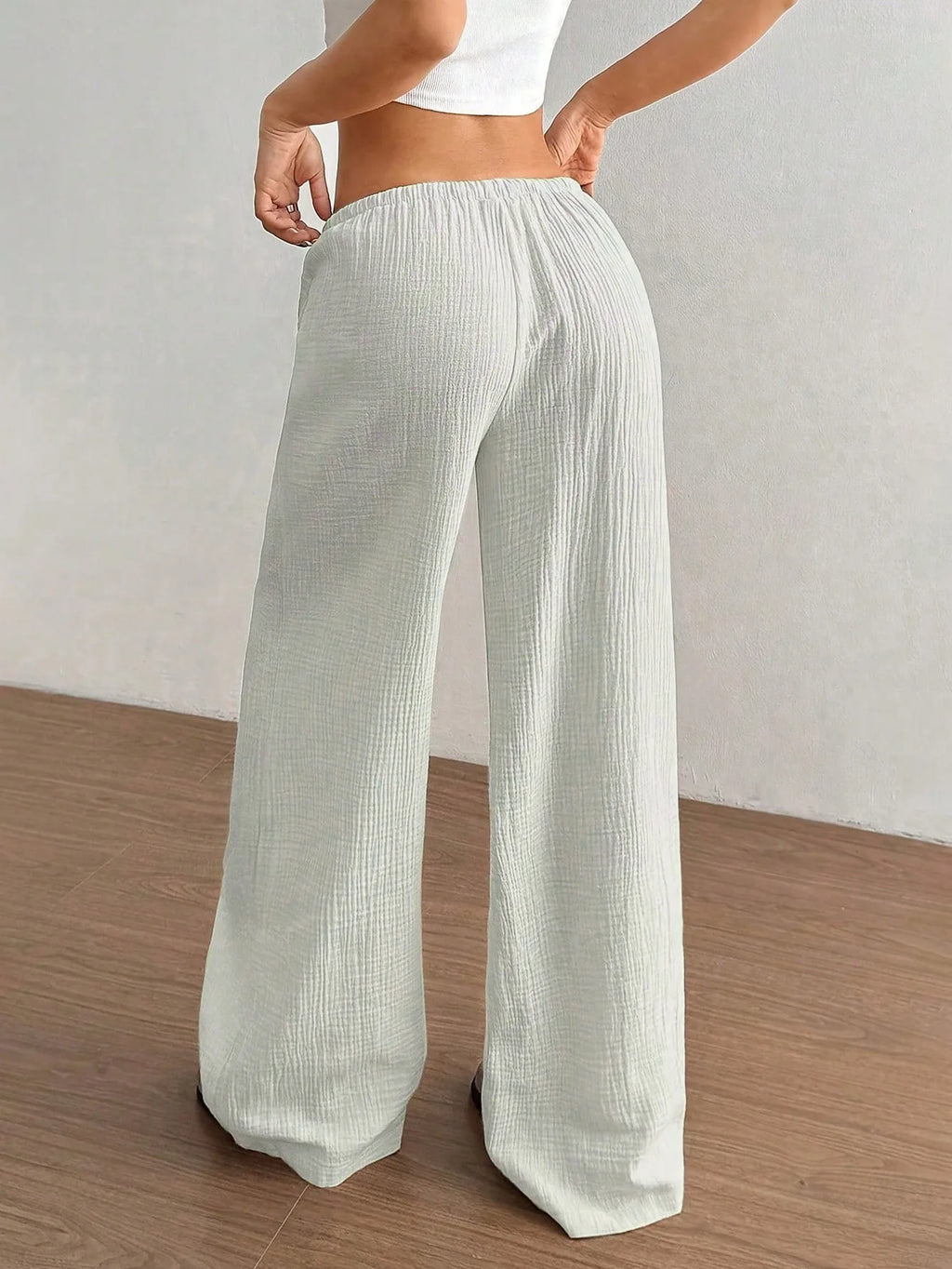 Pantalon large uni élégant et polyvalent pour femme