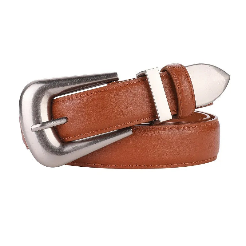 Ceinture en cuir véritable pour femme, cuir bordeaux avec structure en métal doré, mode décontractée de luxe, environnement pour robes en jean