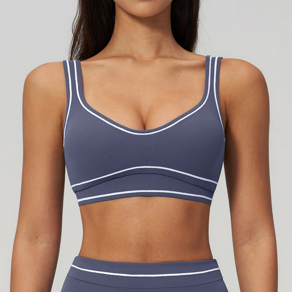 Soutien-gorge de sport sexy pour femme, brassière de yoga élastique antichoc, haut de course, entraînement de gym, sous-vêtement de sport push-up, dos nu, respirant, crop top