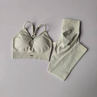 Nouvel ensemble de sport taille haute pour femme, couleur pêche, anti-choc, pour le yoga, la course et le style