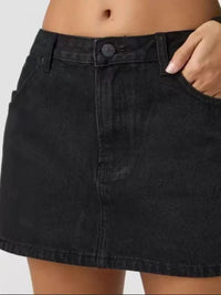 Jupe Courte en Jean Femme Taille Mi-Haute – Coupe Ajustée Élastique