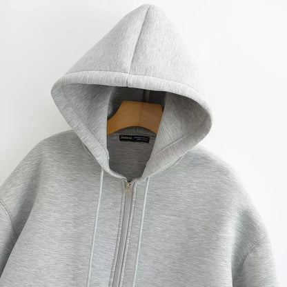 Veste à capuche femme zippée, coupe ample et poches
