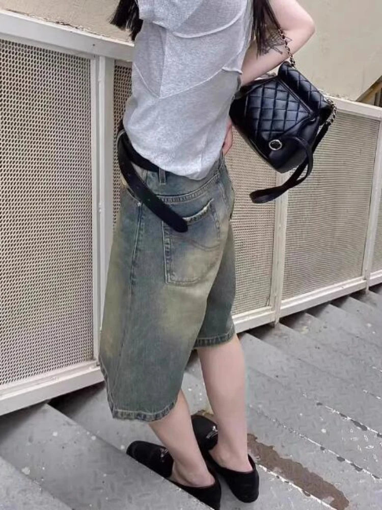 Shorts en Jean Femme Chic - Taille Haute, Style Coréen, Idéal pour Étudiantes