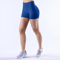 Shorts de yoga pour femmes, sans couture, taille haute, séchage rapide, haute élasticité, effet push-up, color block, pour la gym, le fitness et la course à pied